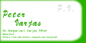 peter varjas business card
