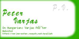 peter varjas business card